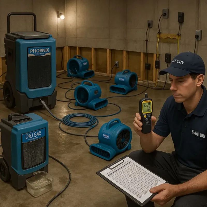 Structural Drying and Dehumidification process in Flying Hills, PA